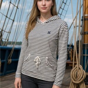 Striped Navy and White Hoodie Celebrity Cruises Large